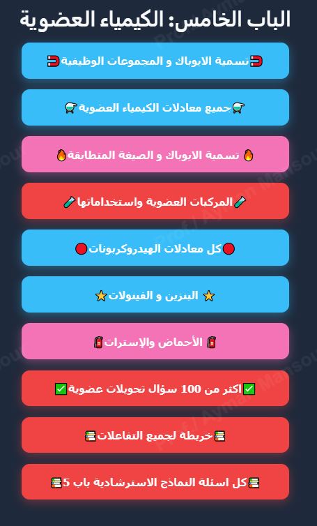 محتويات الباب الخامس